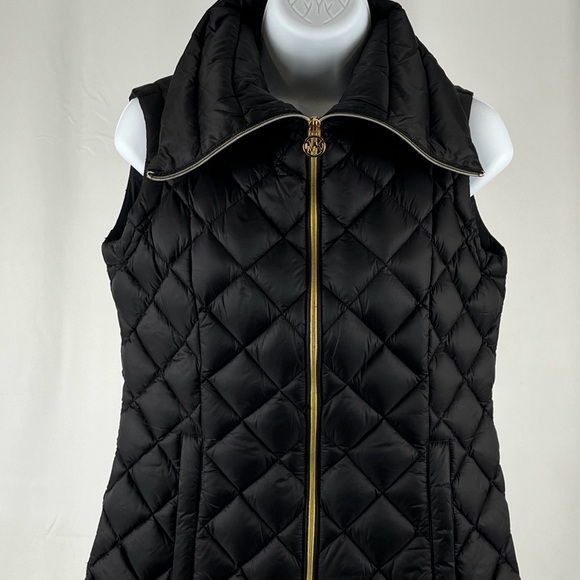 Michael Michael Kors Ultra Lightweight Down Puffer Vest Black Size XS Packable - Picture 7 of 16